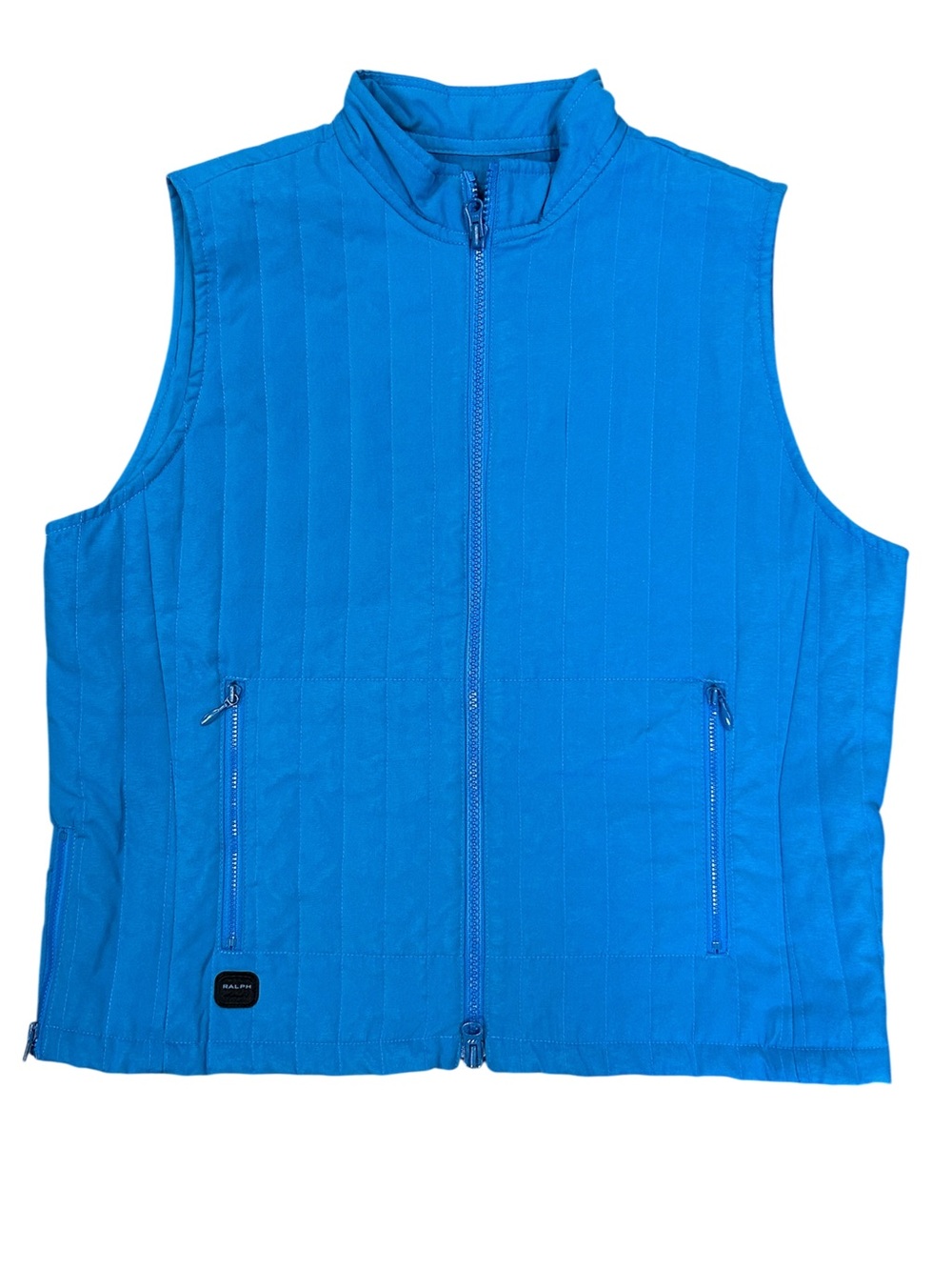 Ralph Lauren Plaid Label Blue Women’s Med Quilted Full Zip Vest Jacket VTG